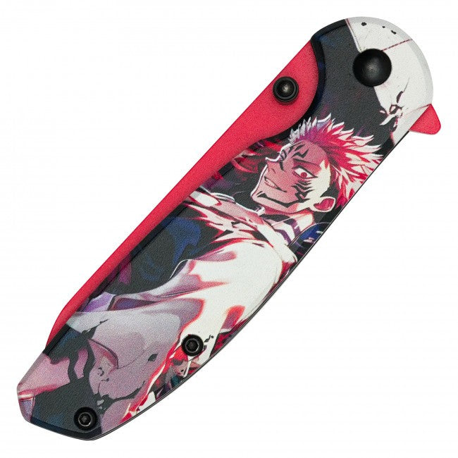 7.5” Sukuna Jujutsu Kaisen Spring Assisted Folding Pocket Knife EDC