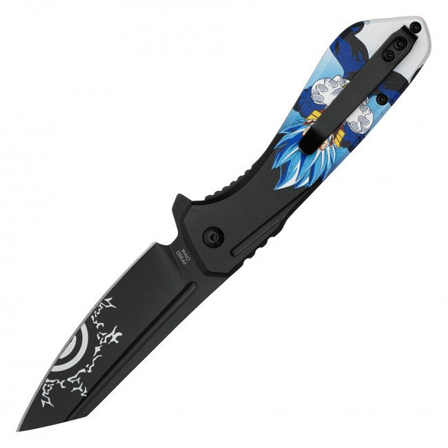 7.75" Super Saiyan Vegeta Dragon Ball Spring Assisted Folding Pocket Knife EDC
