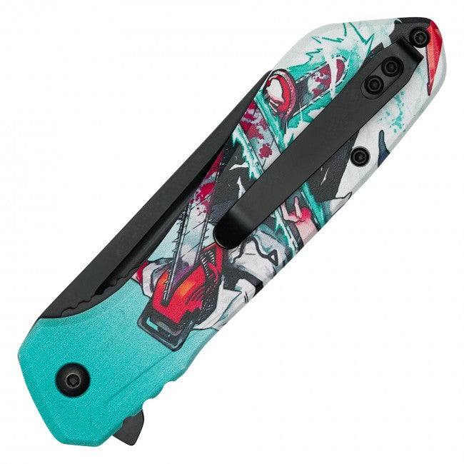 7.5"� Denji Chainsaw Man Spring Assisted Folding Pocket Knife EDC
