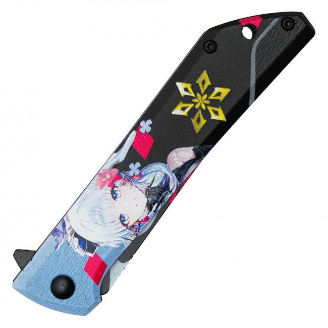 8" Ayaka Genshin Impact Spring Assisted Folding Pocket Knife EDC