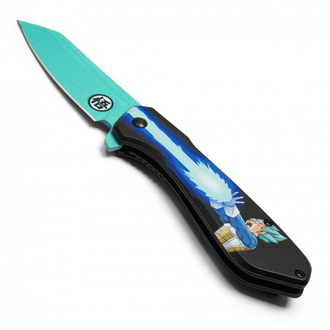 7.75" Vegeta Dragon Ball Super Spring Assisted Folding Pocket Knife EDC