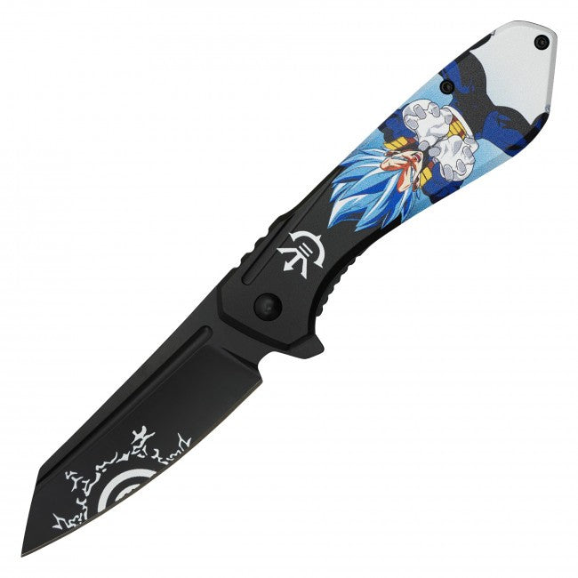 7.75" Super Saiyan Vegeta Dragon Ball Spring Assisted Folding Pocket Knife EDC