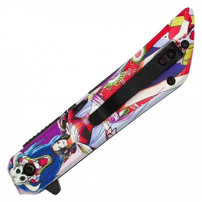 8" Boa Hancock One Piece Spring Assisted Folding Pocket Knife EDC