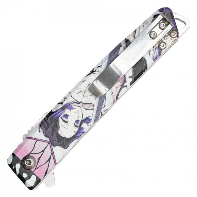 8" Shinobu Kocho Demon Slayer Spring Assisted Folding Pocket Knife EDC