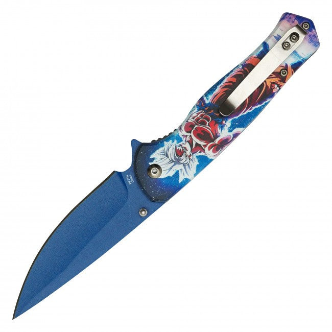 8” Goku Ultra Instinct Spring Assisted Folding Pocket Knife EDC