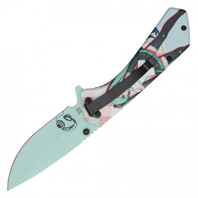 7.75” Hatsune Miku Spring Assisted Folding Pocket Knife EDC