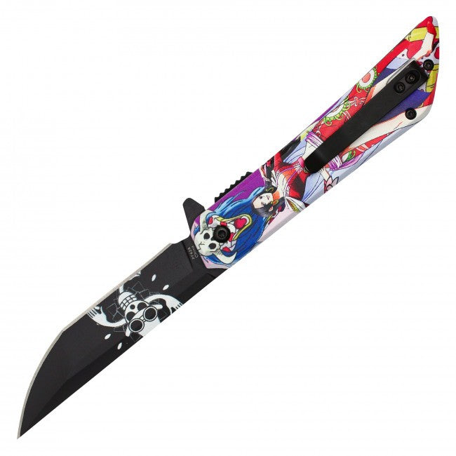 8" Boa Hancock One Piece Spring Assisted Folding Pocket Knife EDC