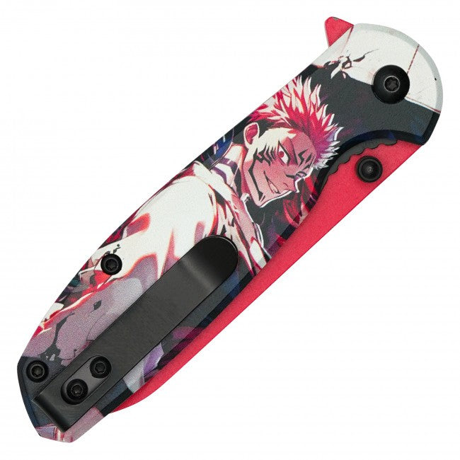 7.5” Sukuna Jujutsu Kaisen Spring Assisted Folding Pocket Knife EDC