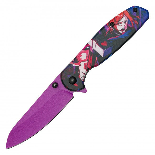 7.5” Nobara Kugisaki Jujutsu Kaisen Spring Assisted Folding Pocket Knife EDC