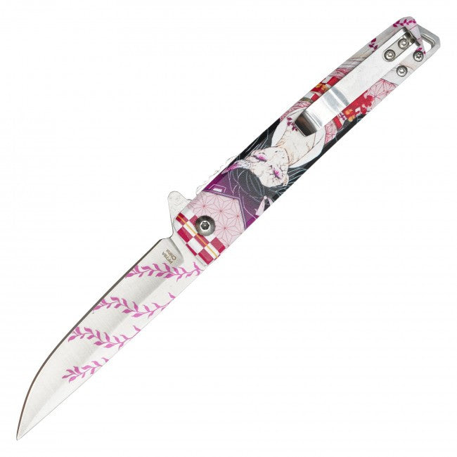 8" Nezuko Demon Slayer Spring Assisted Folding Pocket Knife EDC