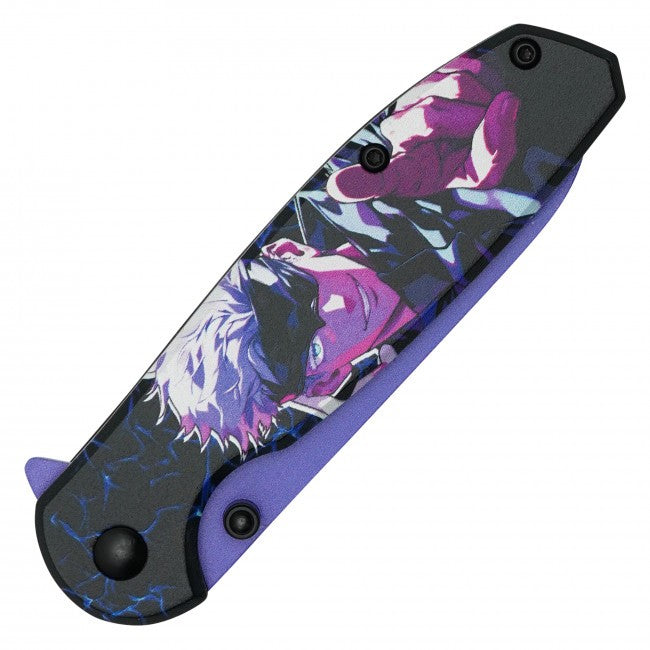 7.5” Satoru Gojo Jujutsu Kaisen Spring Assisted Folding Pocket Knife EDC
