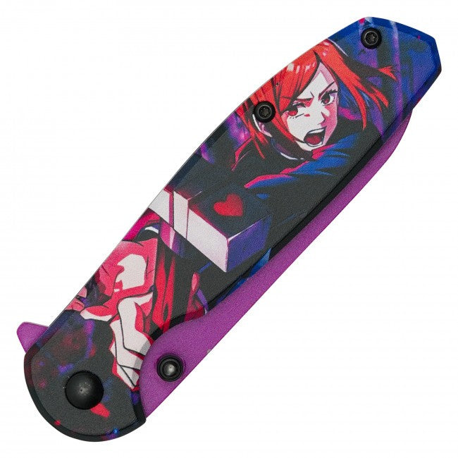 7.5” Nobara Kugisaki Jujutsu Kaisen Spring Assisted Folding Pocket Knife EDC