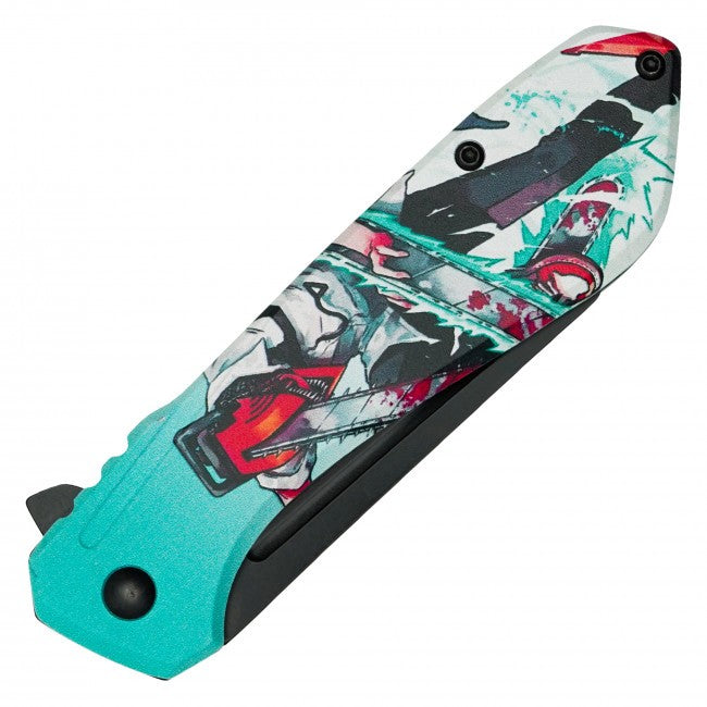 7.5"� Denji Chainsaw Man Spring Assisted Folding Pocket Knife EDC