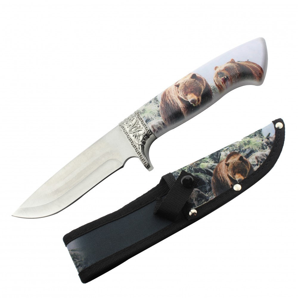 Bear Fantasy Hunting Fixed Blade Knife with Sheath 10" Overall