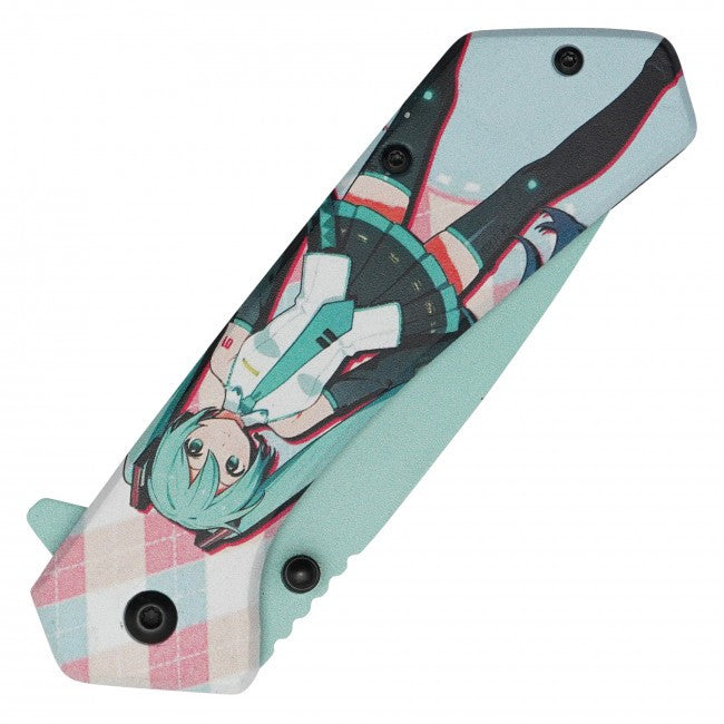 7.75” Hatsune Miku Spring Assisted Folding Pocket Knife EDC