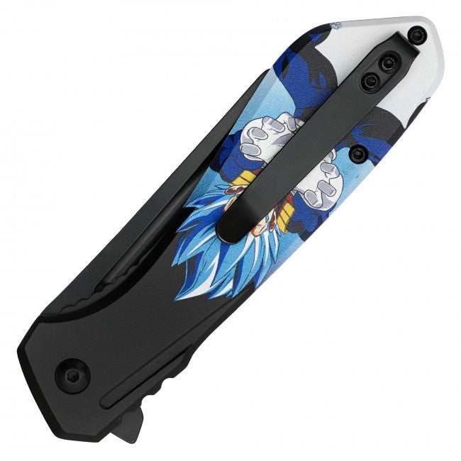 7.75" Super Saiyan Vegeta Dragon Ball Spring Assisted Folding Pocket Knife EDC
