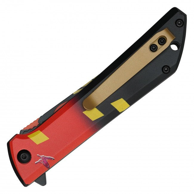 8" Zhongli Genshin Impact Spring Assisted Folding Pocket Knife EDC