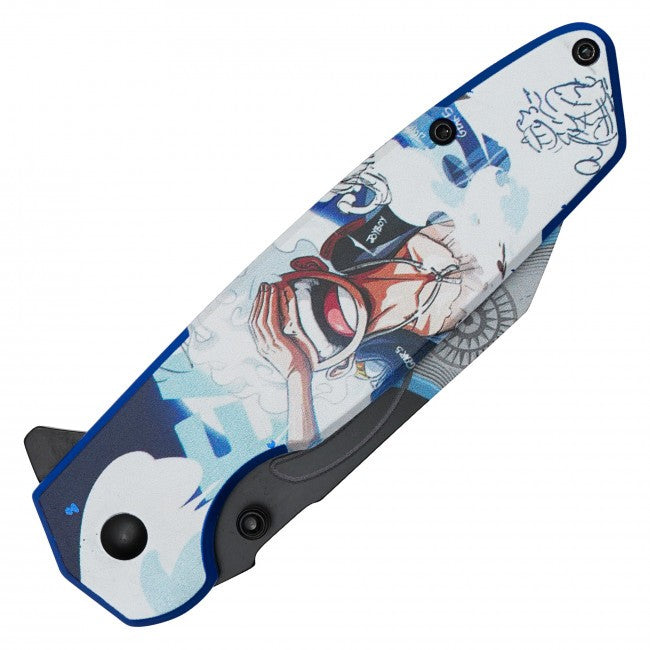 7.75" Gear 5 Luffy Spring Assisted Folding Pocket Knife EDC